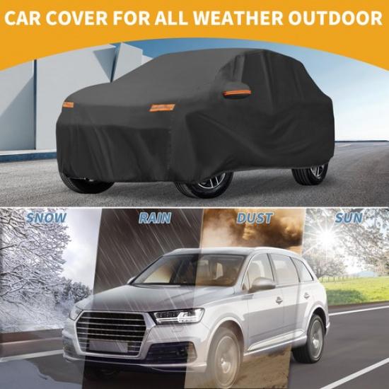 Bâche de voiture imperméable toutes saisons pour Nissan Juke Noir 190T-PU avec fermeture éclair