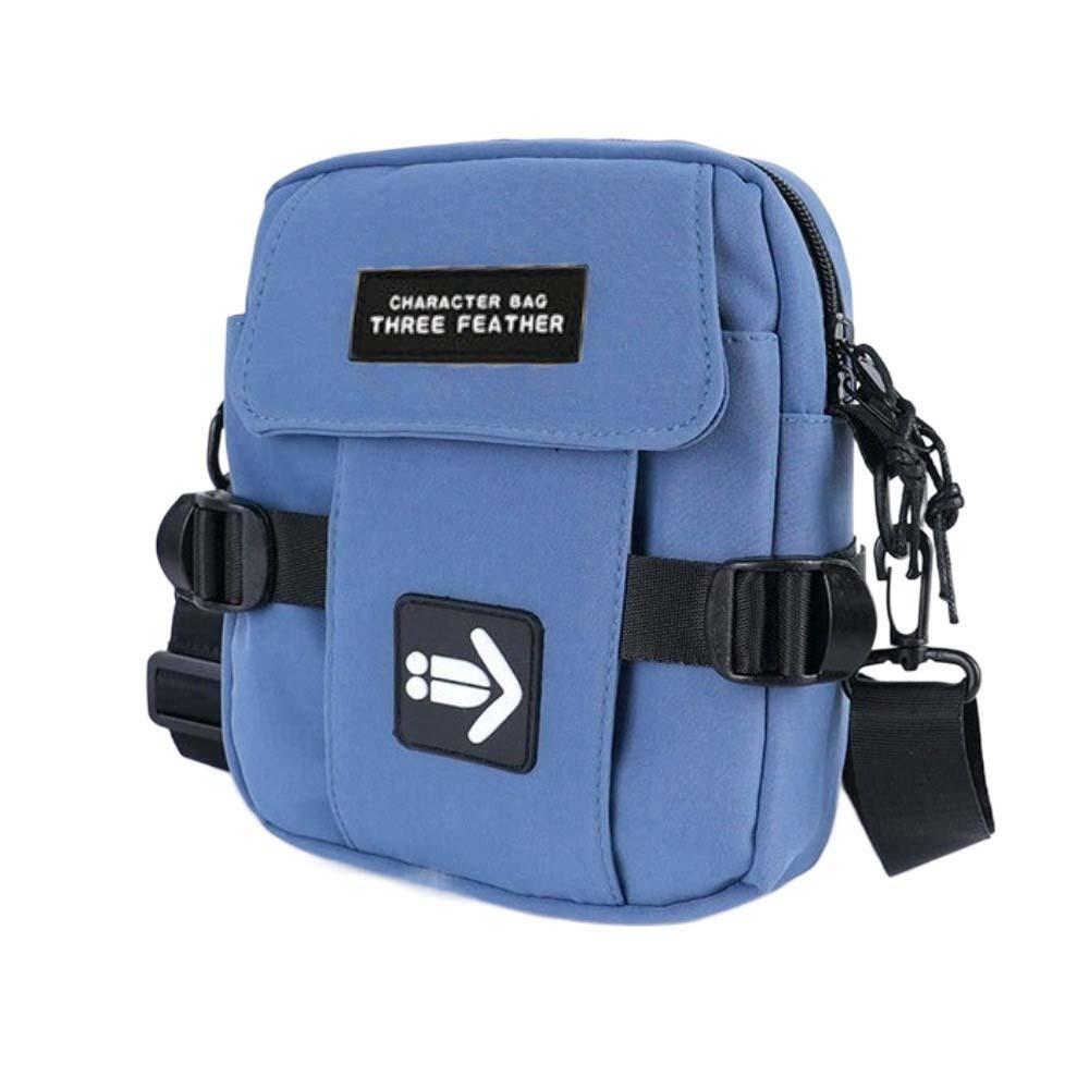 

Solid Men s Shoulder Bag Large Capacity Oxford Cloth Bag Simple Chest Bag Sports синий