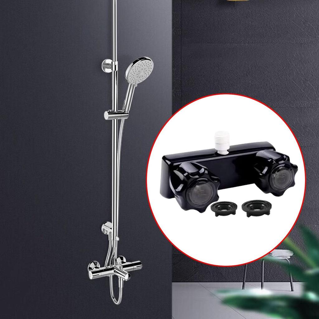 RV Shower Faucet Camping Fashion Double Handle Easy Installation Valve Diverter
