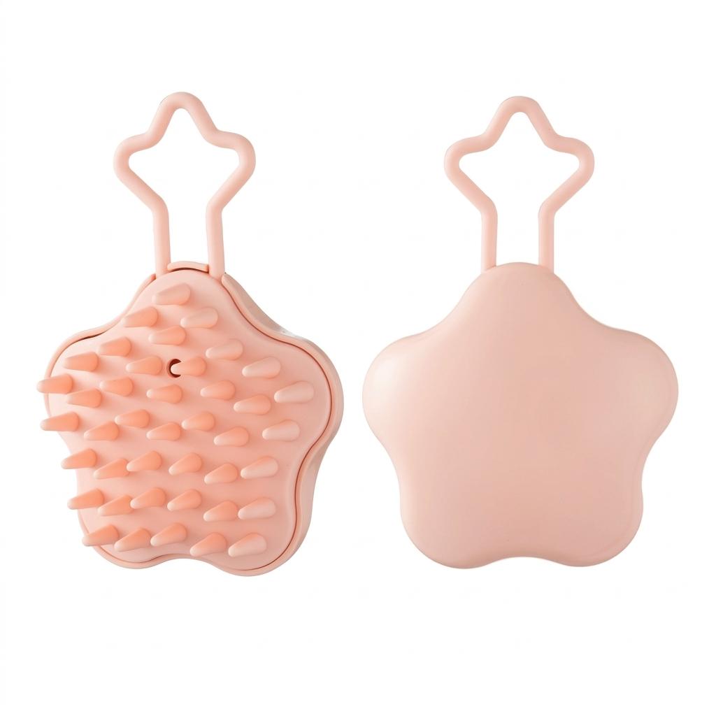 Scalp Massage Brush For Hair Washing Dry And Wet Use With Soft Silicone Bristles