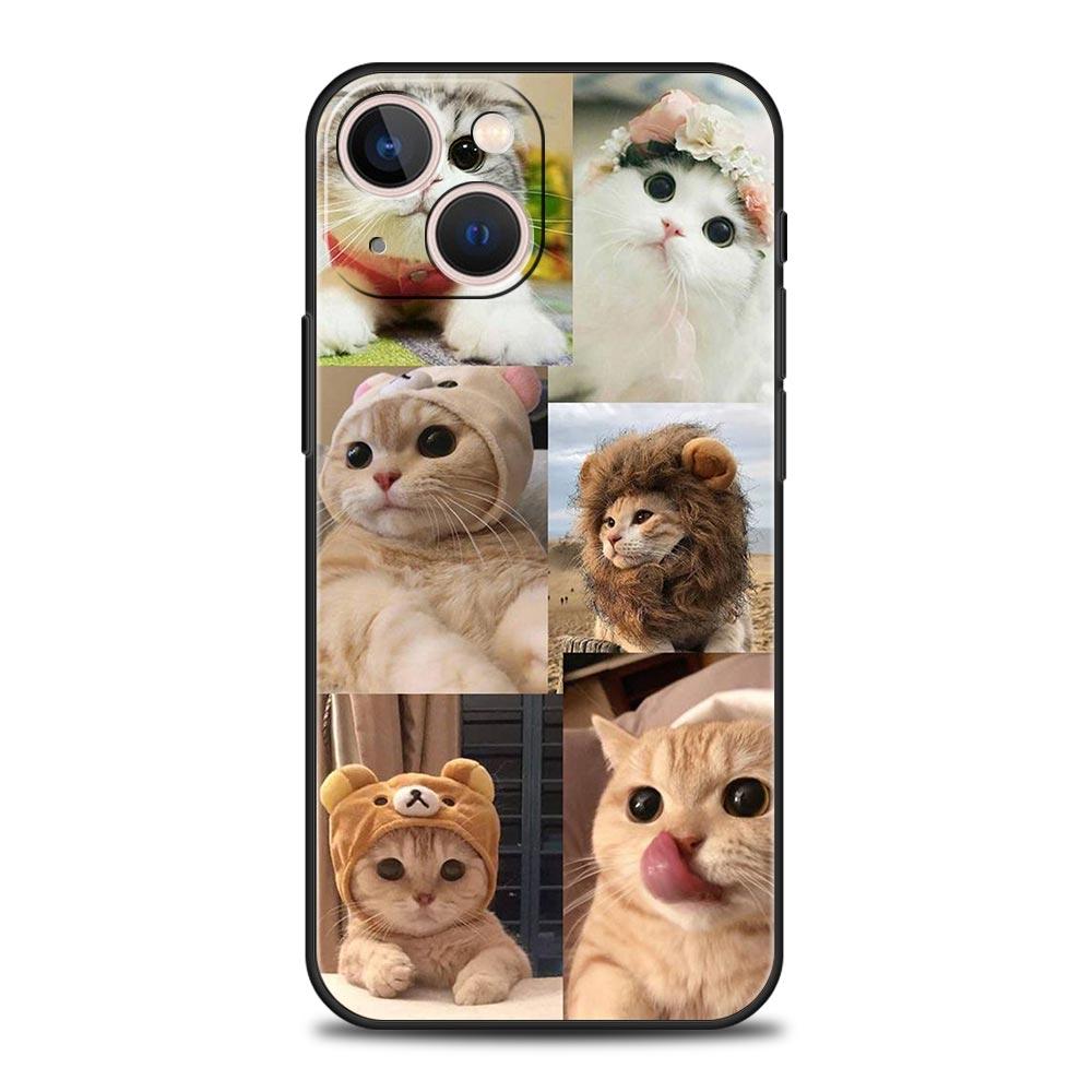 

Роскошный Чехол Для Телефона Для iPhone 16 15 14 11 Pro Max 13 12 XS X XR 7 8 Plus Черный Кот Мем Смешные Животные Чехол Защитный Funda iPhone 12Pro Max
