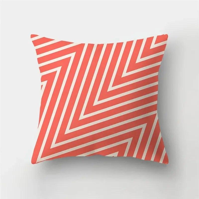 Nordic fashion geometric plant orange red pillowcase 45X45cm living room sofa cushion cover bedroom home decoration