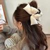 1PC Claw Clip PU Leather Bow Hair Clip Black 3D Design Hair Claw Clip Premium Feel Stylish Girls Kids Hair Accessories for Women
