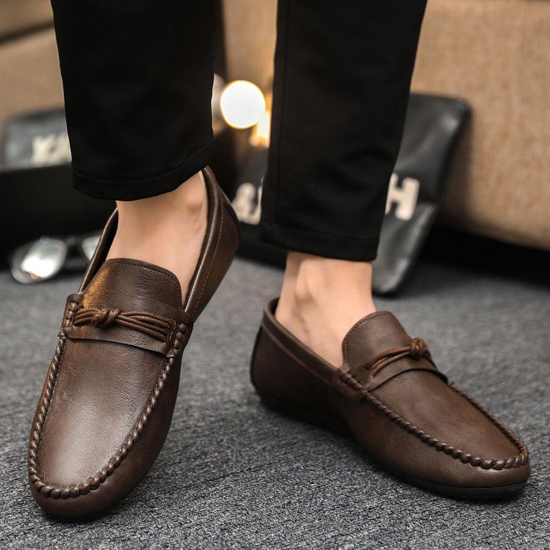 

Fashion Slip-on Plain Flat Non Leather Shoes for Men Pu Fashion 2025 In Promotion Comfortable Trend Cowhide Low Price Man Casual Shoe 44
