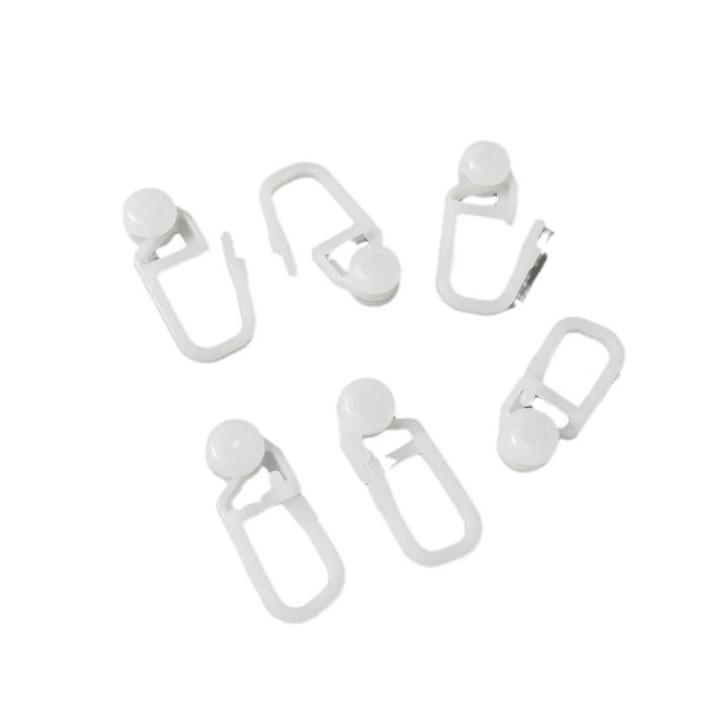 Curtain Track Hooks White Scratch-resistant Plastic Strong Build 30 Pcs for Home Balcony Curtains