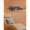 Metal Wall Art Sign Happy Place Home Decor Weatherproof Living Room Bedroom