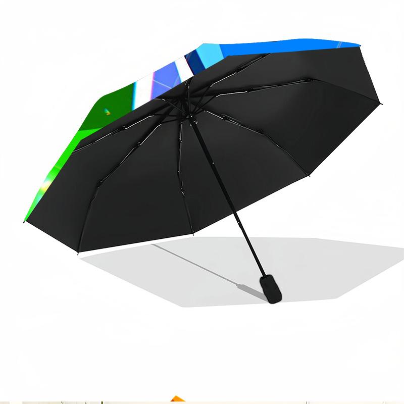 Game Rainbow Friends Print Automatic Open Close Umbrella, Portable Foldable Umbrella, for Outdoor Commute Camping Trip, Ideal Birthday Gift