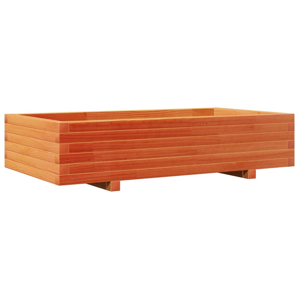 Plant Pot Wax Brown 110 X 60 X 26.5 Cm Solid Pine Wood