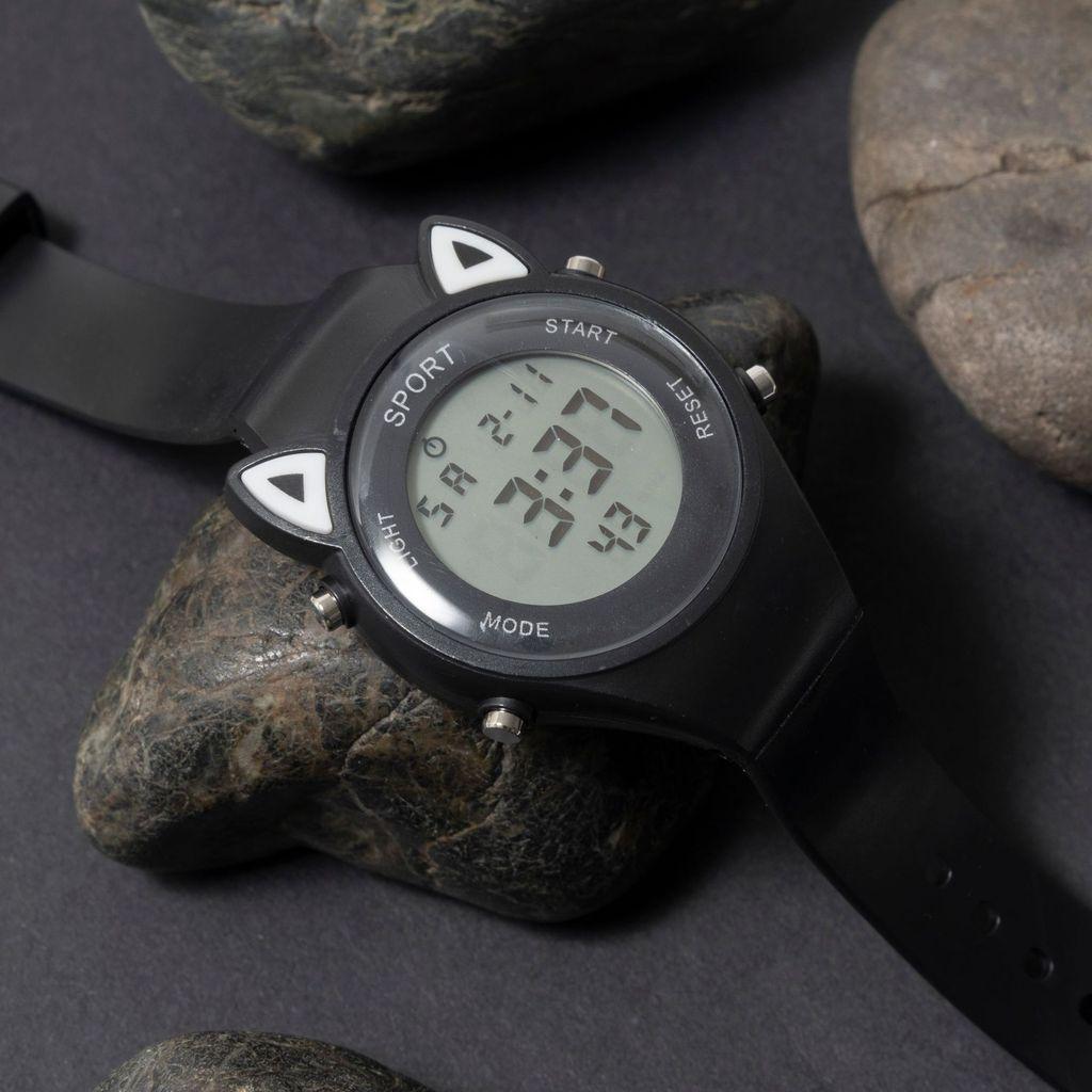 Montre Numérique Chat Oreilles Étudiant Avec Lumière Nocturne Étanche Pour Enfant Et Adolescent