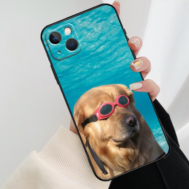 Cartoon Golden Retriever Dog Phone Case For iPhone 17 Pro Max 14 13 12 11 15 16 Pro Max mini 15 16 Plus 16e 17 Air Cover