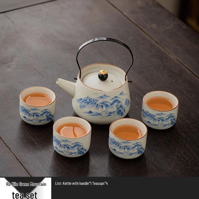 Ru Kiln Green Mountain Teapot Set