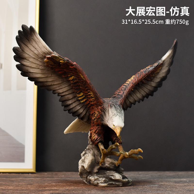 Nordic Resin Golden Eagle Statue Home Living Room Desktop Decoration Animal Figurines Office Bookshelf Cabinet Object Accessorie