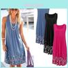 Urban Chic Sleeveless Floral Print Loose Fit Midi Dress Polyester Blend