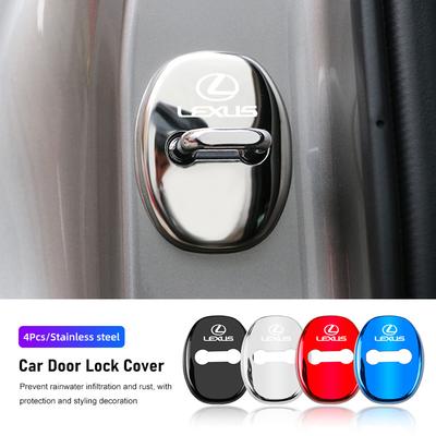 4 stuks Auto Deurslotkap Roestvrij Stalen Dop Auto Accessoires Voor F-SPORT ES RX NX LS UX LM LX GX LC RZ IS CT GS RC HS SC