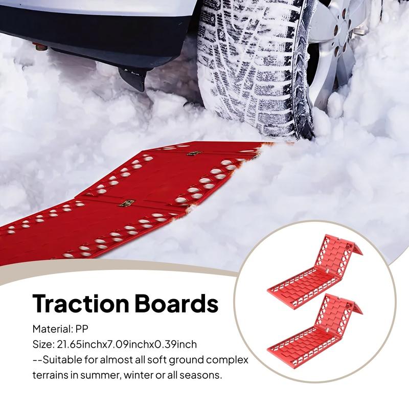2x Traction Boards Snow Escape Devices track Pad Roll Nonslip Plate Heavy Duty off roading traction track for Pickups
