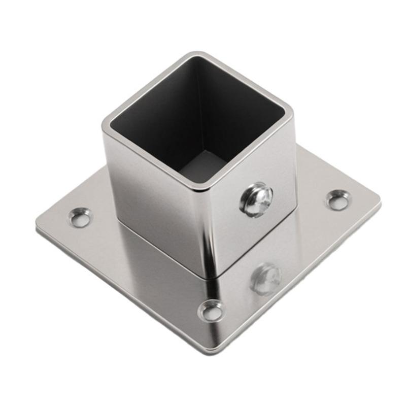 Flange di Montaggio Quadrate Moderne in Acciaio Inossidabile con Base Spessa per Organizzatori per Armadi e Scaffali Espositivi