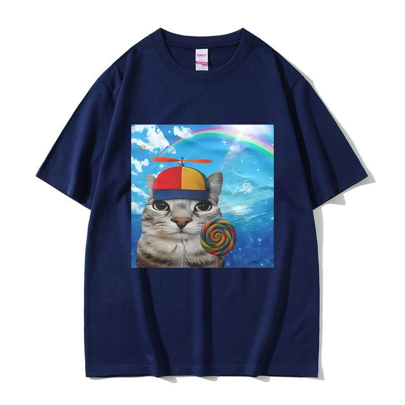 Cat Funny Meme Graphic Tshirt Men Fashion Oversized Streetwear Mens Casual Humor Short Sleeve T Shirts 100 Cotton Tees