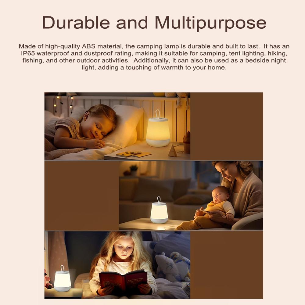 LED Camping Light Portable Campsite Ambient Light Waterproof Tent Night Lamp Support 4 Lighting