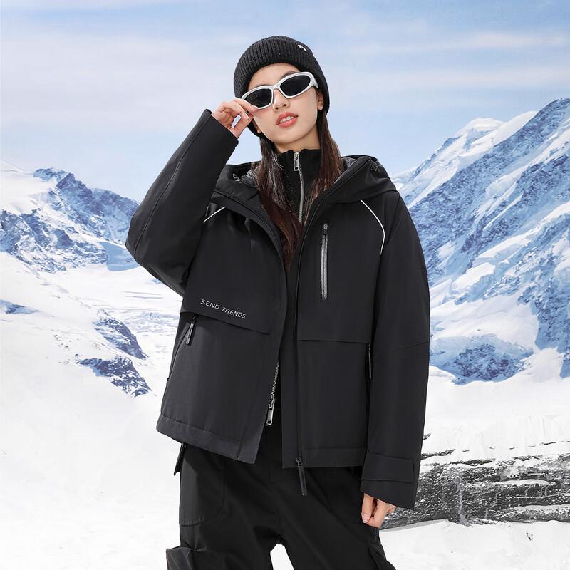 

Xuezf Women s Letter Print Short Hooded Down Jacket S