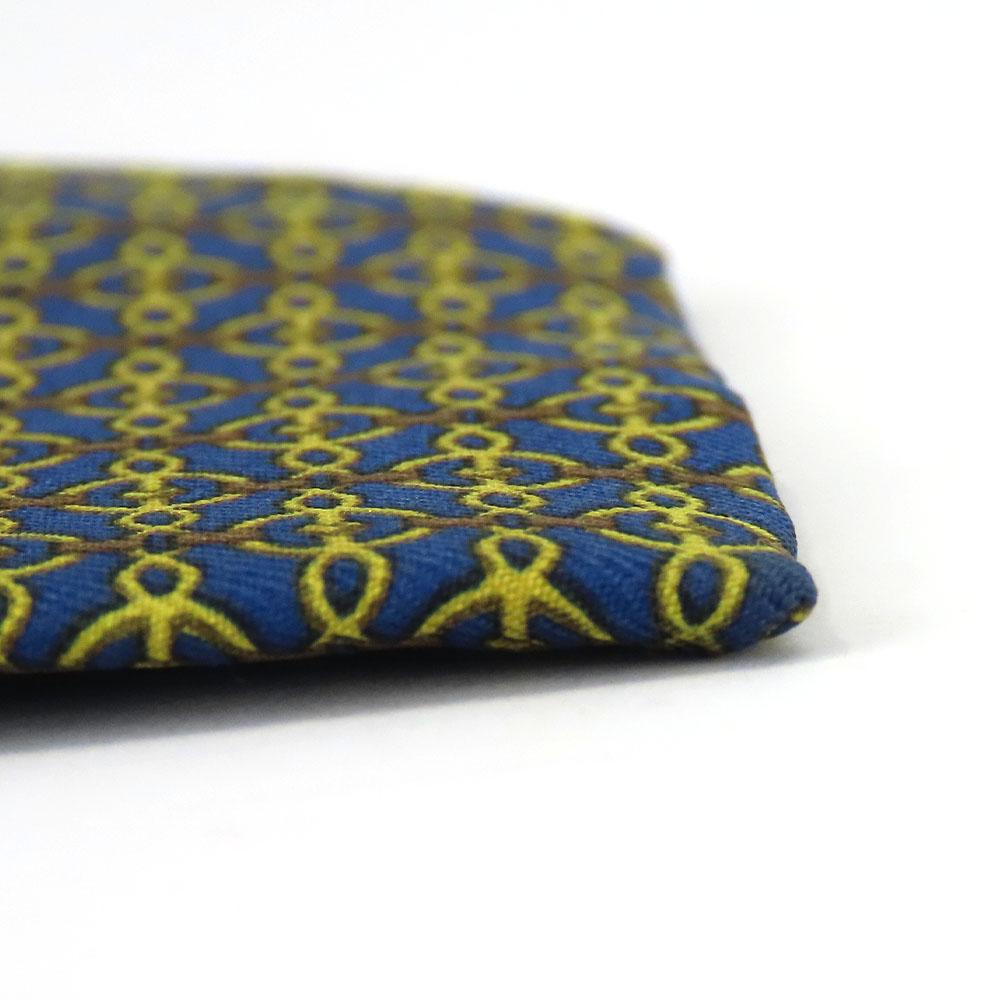 Used HERMES Tie Silk Navy Yellow Business