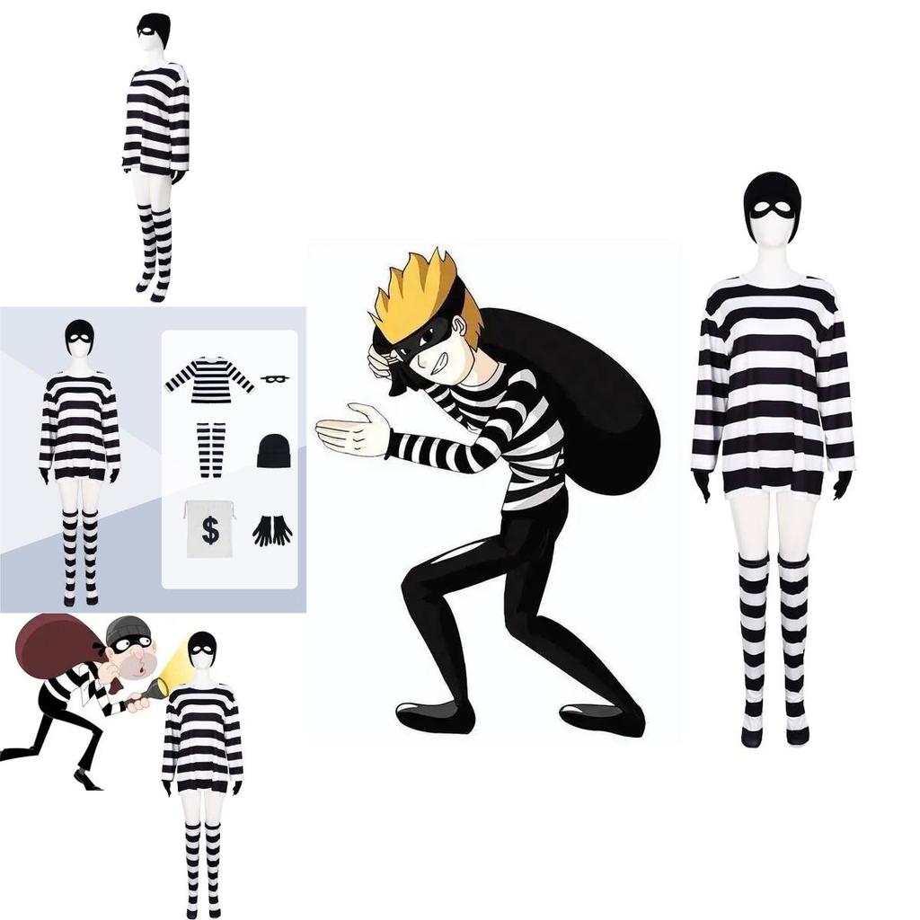 Fantasy Thief Cosplay Outfit Six-piece Set In Polyester For Role-playing Fun