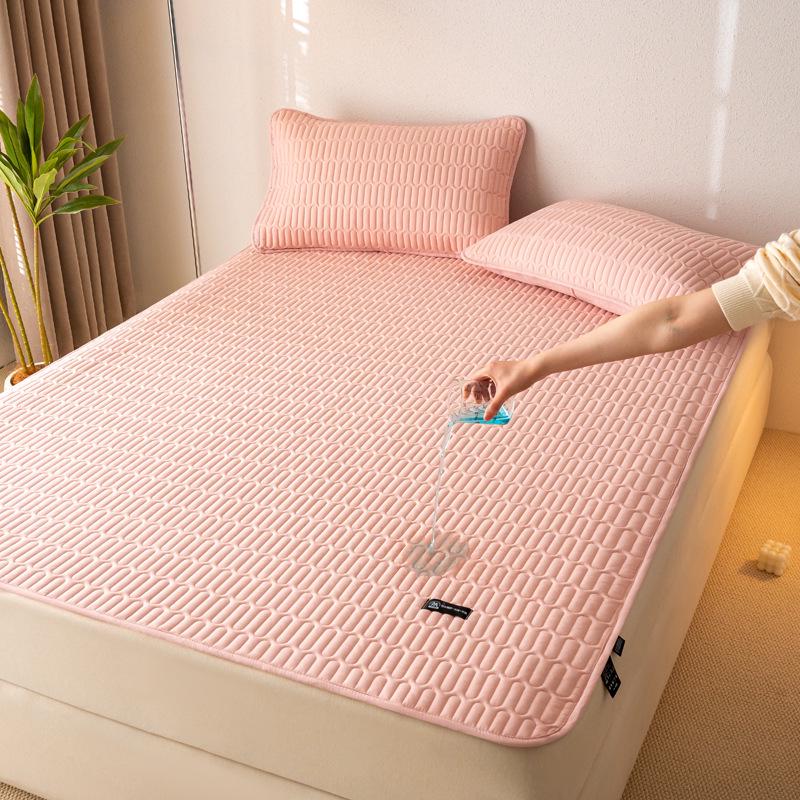 Class A Quilted Waterproof Bedspread Set: 3-Piece Fitted Sheet & Urine-Proof Mattress Protector, Machine Washable