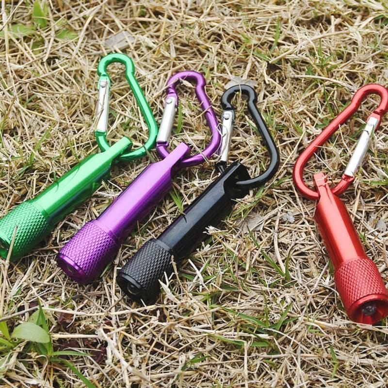 5 Pezzi Mini Torcia Portachiavi Torcia LED Colorata con Moschettone Batterie AA Incluse per Campeggio Escursionismo Ciclismo