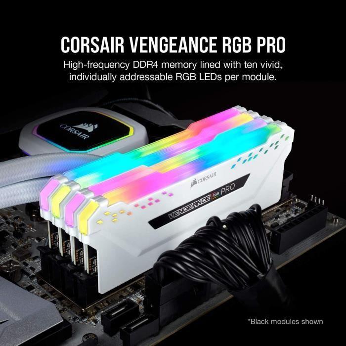RAM-minne - CORSAIR - Vengeance RGB Pro Series DDR4 - 16GB 2x8GB DIMM - 3200 MHz - 1.35V - Hvit (CMW16GX4M2C3200C)