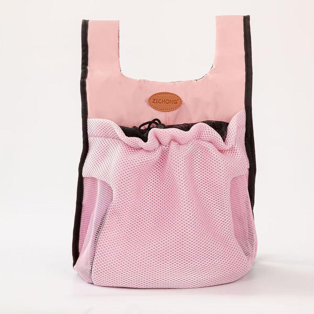 

Adjustable Pet Travel Bag Double Shoulder Puppy Transport Backpack Pet Chest Shoulder Bag Camp L рожевий