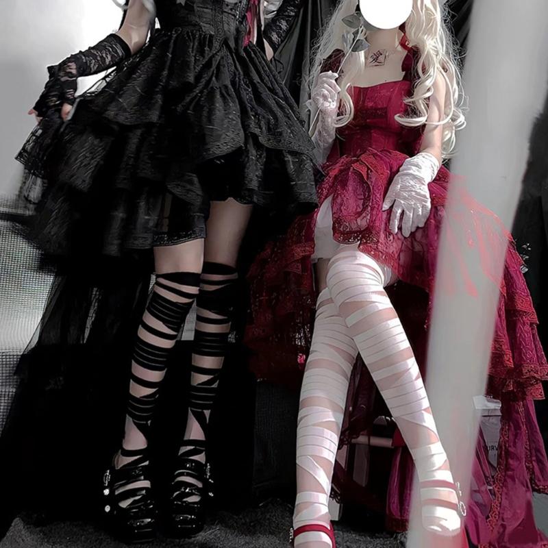 Sexy Women Over Knee Stockings Adult Bandage Transparents Tight High Pantyhose Party Nightclub Sheer Stockings New