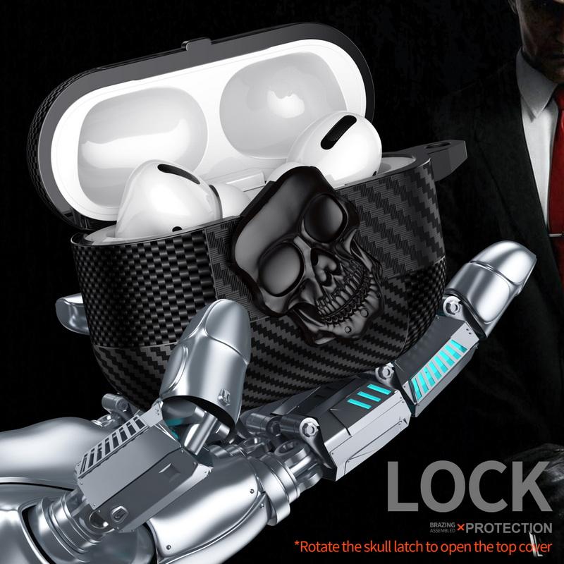 Carbon Fiber Texture Earphone Case For AirPods 4 Gen Pro 3 2 Bluetooth Headset Cover For AirPods Pro 3 2 Wireless Earphone Charging Box with Keychain