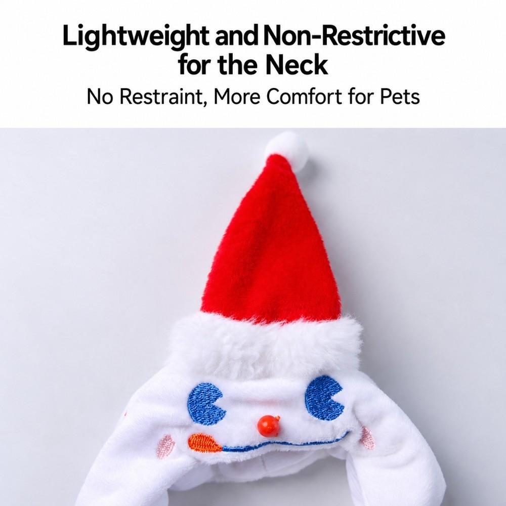Plush Fabric Cat Costume Hat Snowman Pattern Snowman Pet Cap Pet Party Headgear Cat Dog Cosplay