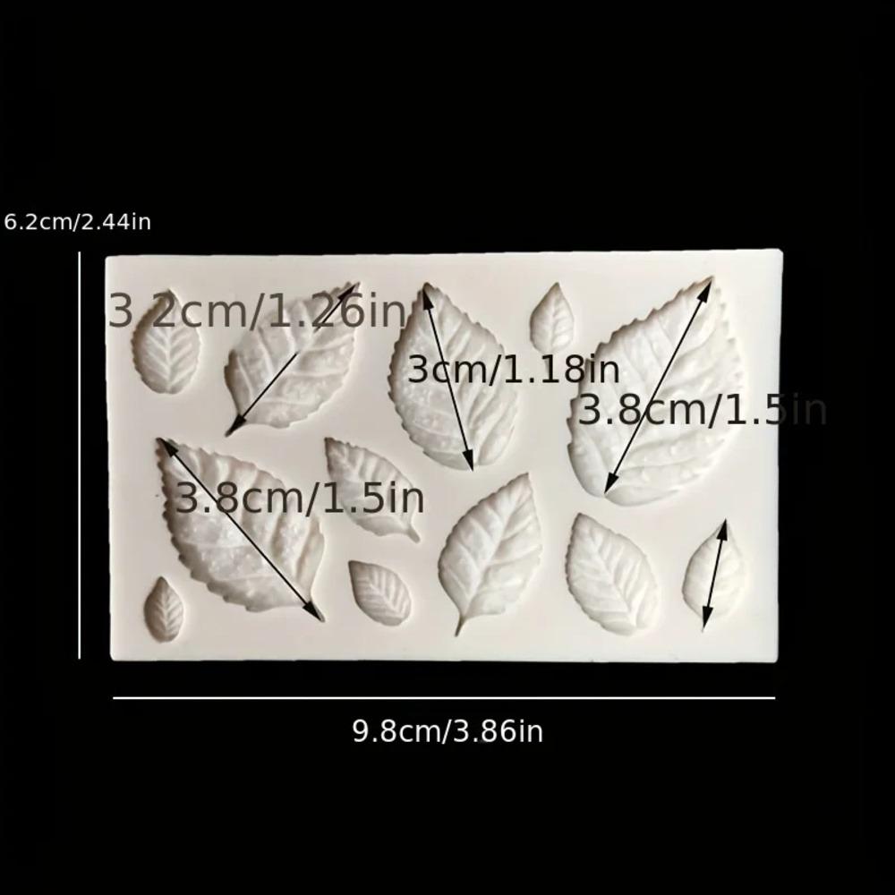 1 шт., Форма для шоколада в виде листа розы, 3D силиконовая форма, Форма для конфет в виде листа, Форма для фонданта, Форма для мастики, для DIY украшения торта серый