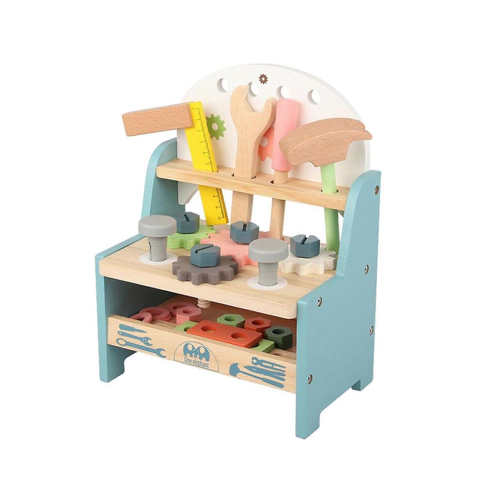 Kids Wooden Workbench Tools Set Multicolor Mini Simulation Children Play Toy
