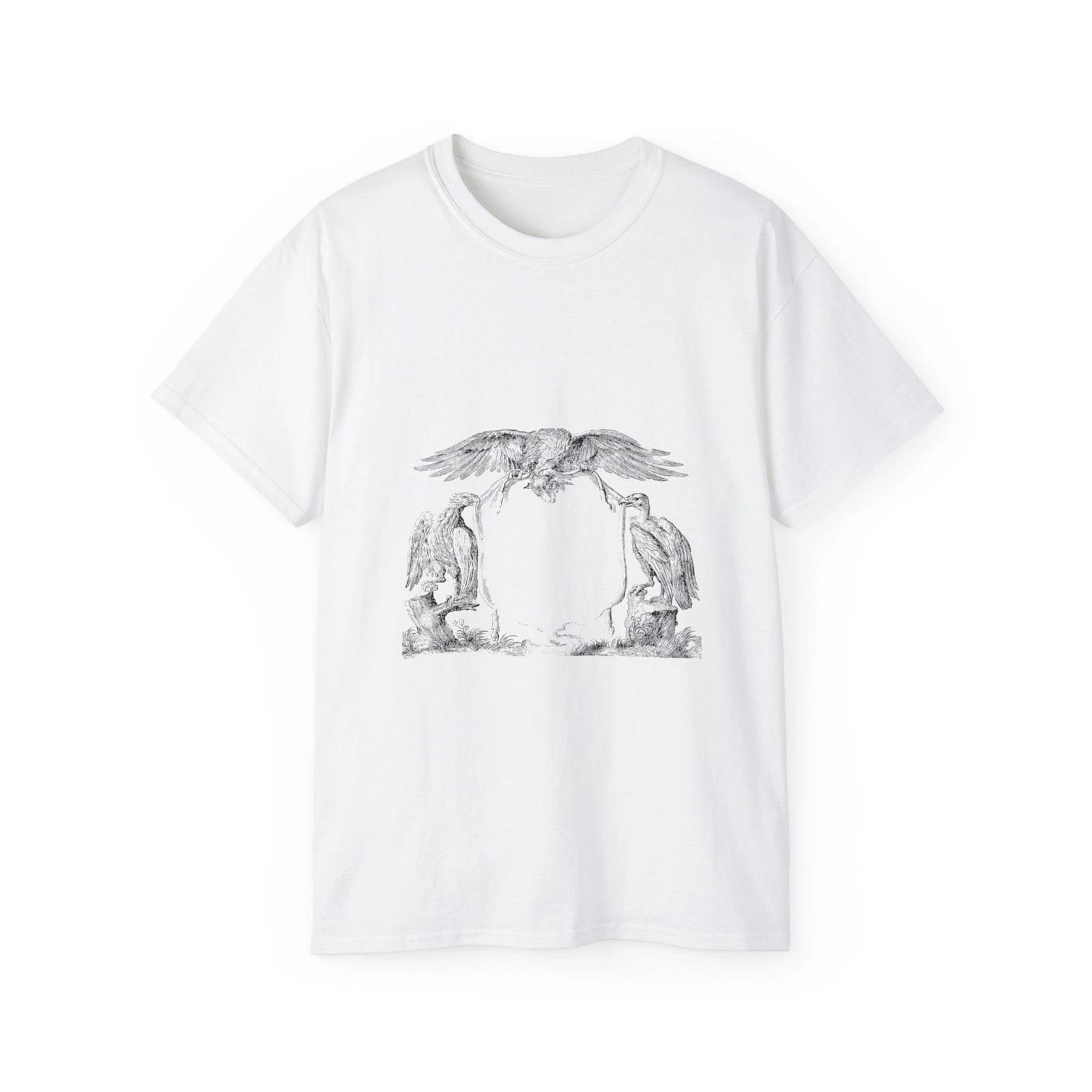 Eagle Nature Vulture Line Art Sign Animals | Custom Graphic T-Shirt XL