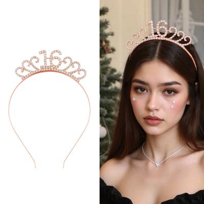 Zarte 16. Geburtstag Haarbänder Elegante Haarbänder für Mädchen Geburtstagsparty Foto Requisiten Kopfschmuck Krone
