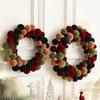Colorful Flocked Christmas Ball Wreath for Tree, Wall, or Door Decoration