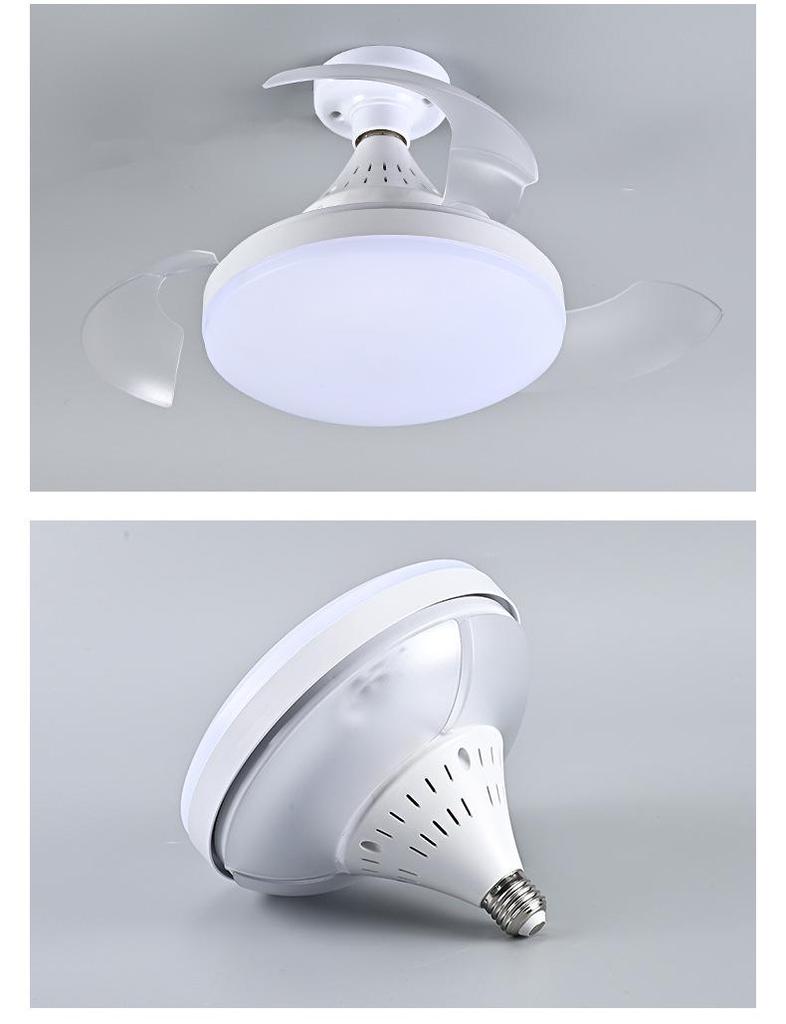 Screw-In Ceiling Fan with Light - Smart Invisible Chandelier for Living, Dining, and Bedroom
