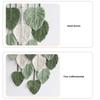 Wall Decor Large Boho Macrame Handmade Yarn Woven Wall Art Leaf Tapestry Wall Hanging with Faux Feathers for Home Decor