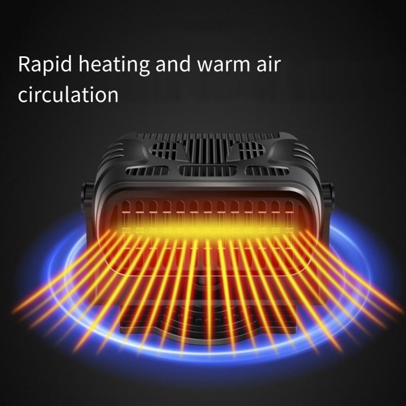 Car Heater & Defogger Small 12V/24v Vehicle Heater and Windshield Defroster for Efficient Winter Driving Safety