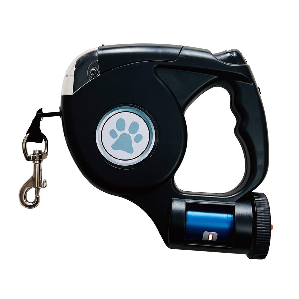

Extendable LED Dog Leash With Garbage Bag Puppy Traction Belt Night Travel чёрный