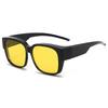Polarized Fit Over Glasses Sunglasses Square Wrap Around Shades for Driving Riding UV Protection Can Be Worn Over Other Glasses