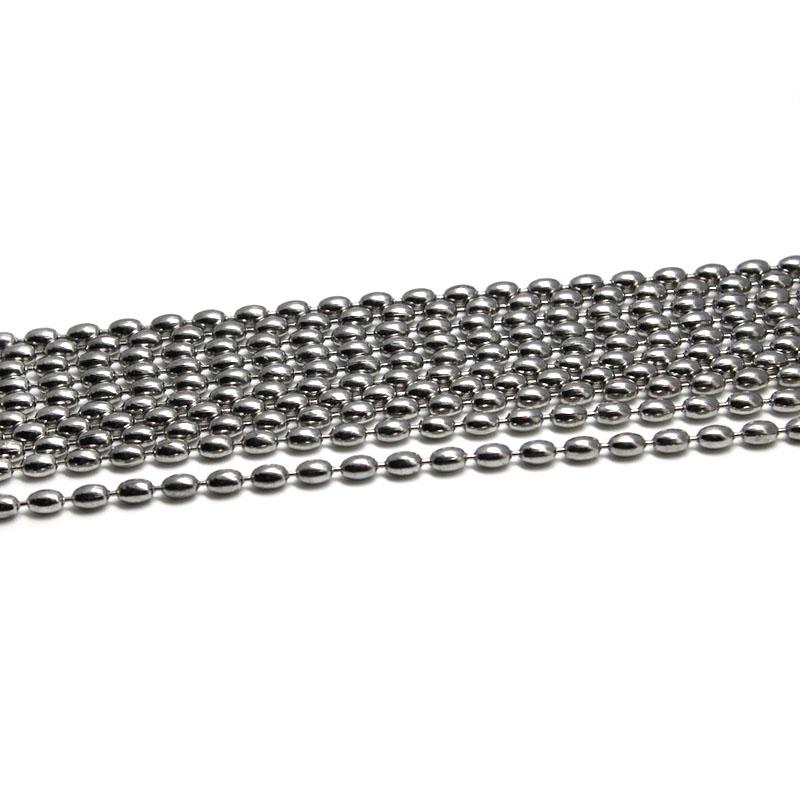 1.5 2.4 3.2 mm Stainless Steel Metal Ball Bead Chains Connector Accessories Chains Bulk For Necklace Keychain DIY Jewelry Making