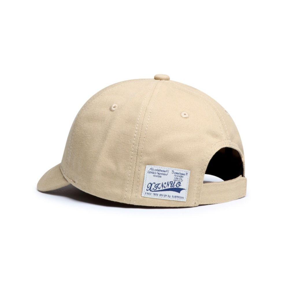 Soft Short Brim Baseball Cap Adjustable Low Profile Cap Casual Trucker Style Dad Hat  Men