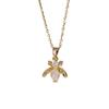 Süße Bienen Zirkonia Anhänger Halsketten für Damen Funkelnde Goldene Edelstahl Halskette Schmuck