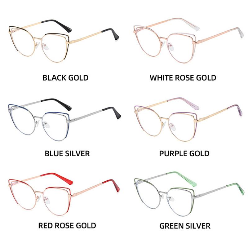 Reading Glasses Transparent Women Fashion Optical Prescription Eyeglasses Frame Anti Blue Light Red Cat Eye Glasses +1 +2 Gafas