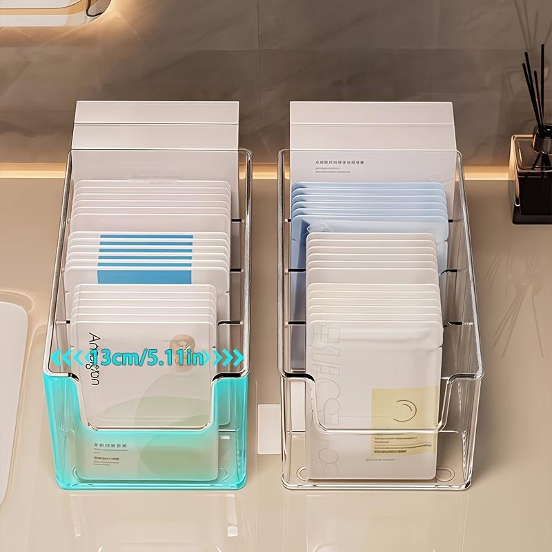 Vierfächer-Aufbewahrungsbox mit großer Kapazität, durchsichtig, Kosmetik-Organizer für den Schminktisch, durchsichtig, mit 3 herausnehmbaren Trennwänden