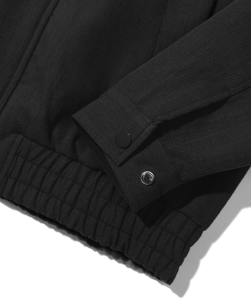 Trillion Twill Rivet Blouson Zip-Up Jacket (Black)