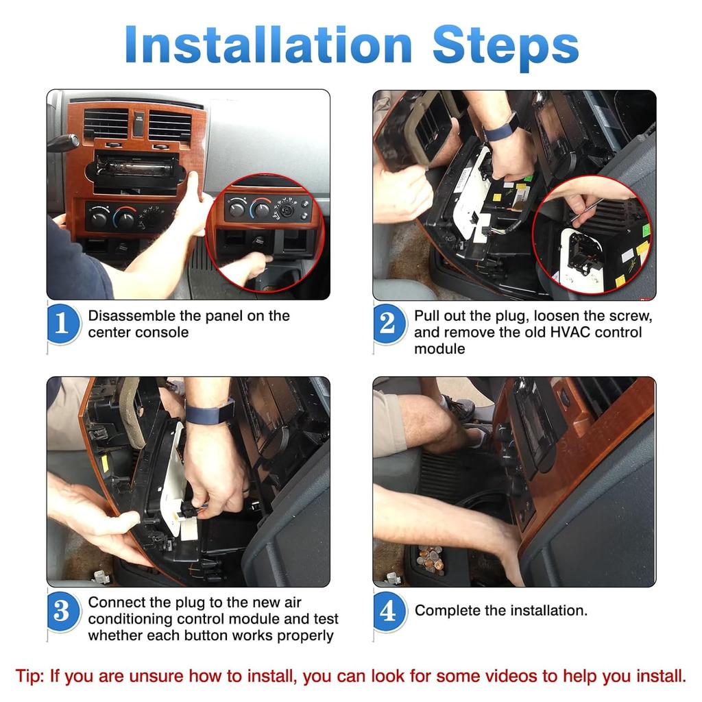 TOP-MAX A/C Heater Climate Control Panel Compatible with 2006-2008 Dodge Ram 1500 2500 3500 2008-2011 Dodge Dakota, Air Conditioning Control Module