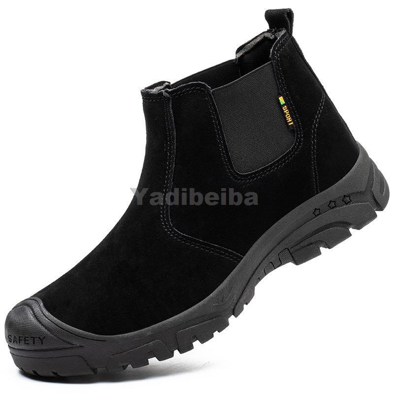 

Мужская рабочая обувь для сварщиков, защитные рабочие ботинки с защитой от ударов, защитная обувь со стальным носком, замшевые неразрушимые защитные ботинки, мужская обувь 42